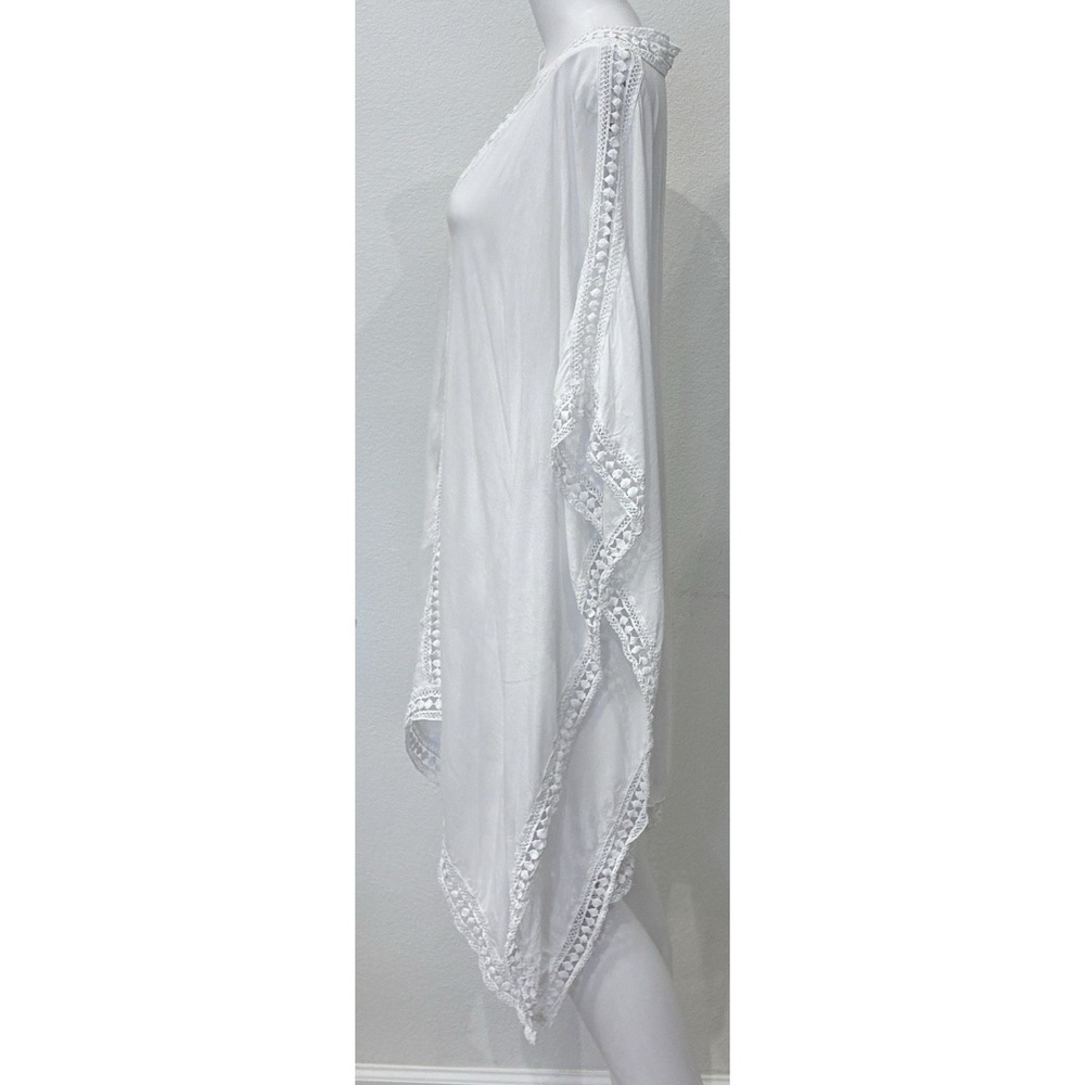 Tommy Bahama Lace Trim Tunic Caftan Swim‎ Cover Up White XS Beach Resort Coastal - Picture 5 of 11